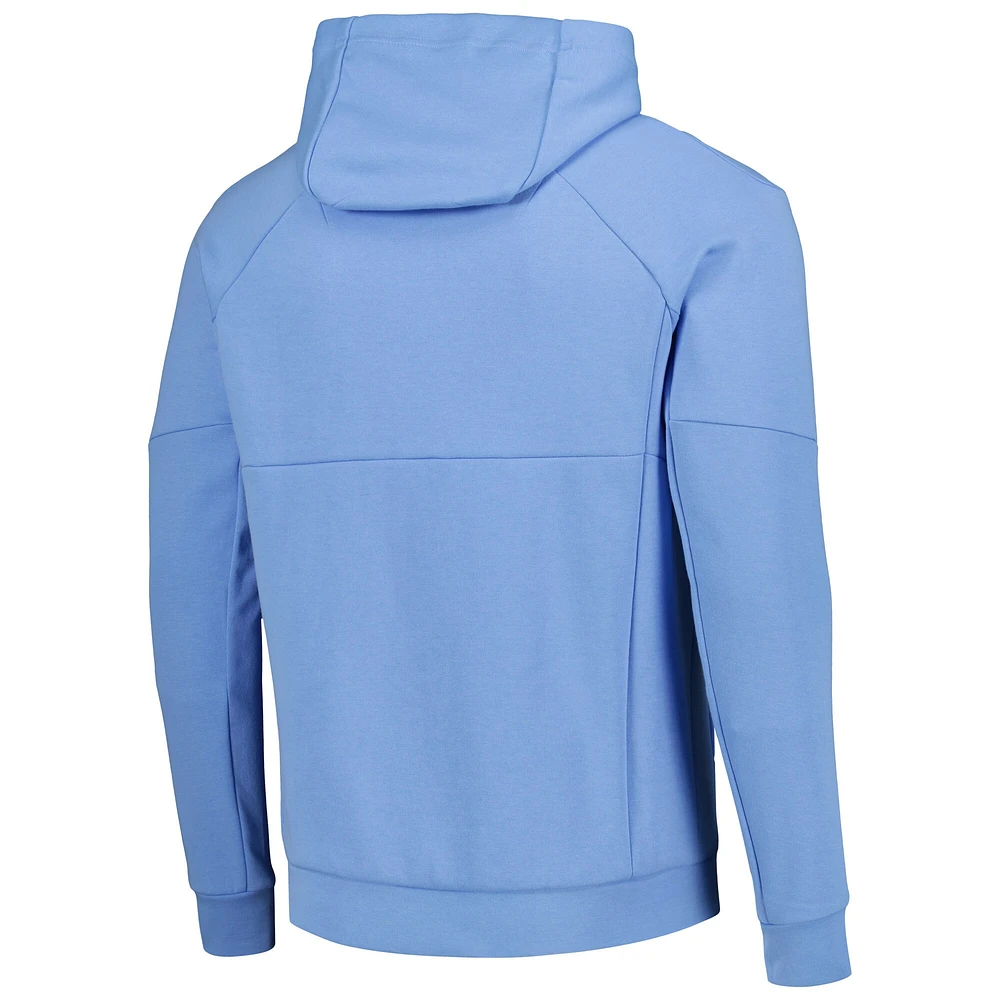 Sweat à capuche adidas New York City FC 2023 Player Travel pour homme, bleu clair