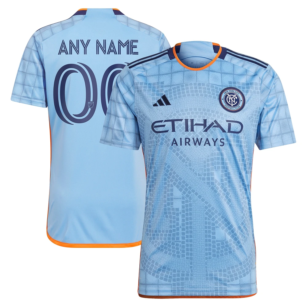 Maillot réplique personnalisé adidas New York City FC 2023 The Interboro Kit bleu clair pour homme