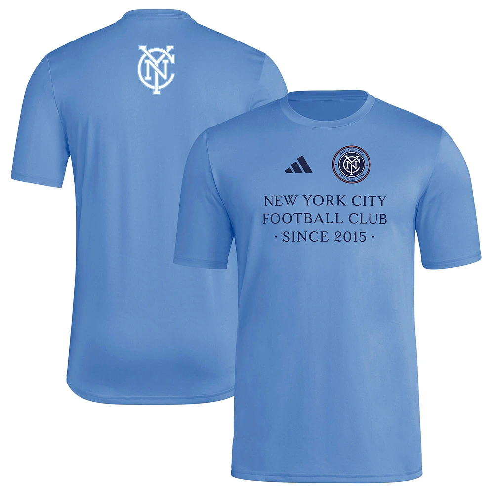 Men's adidas  Light Blue New York City FC 2025 Jersey Hook AEROREADY T-Shirt