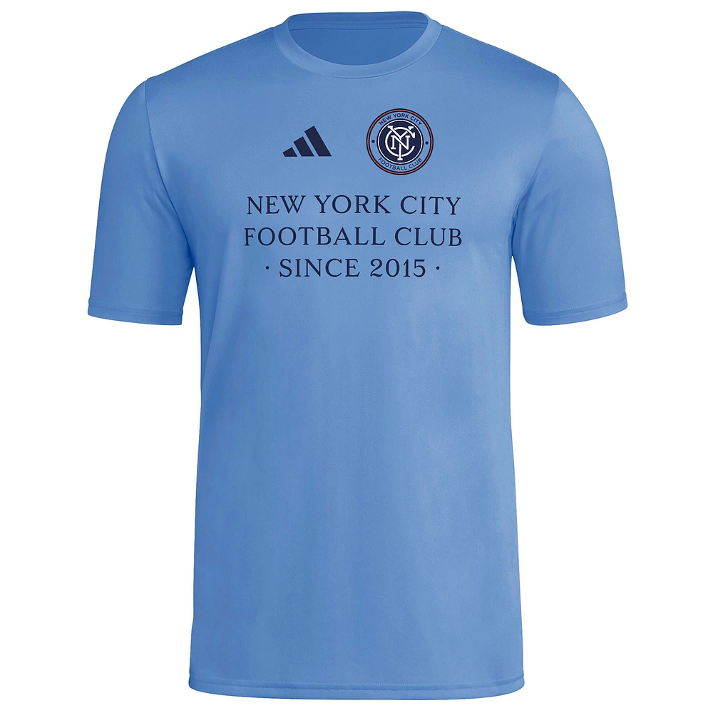 Men's adidas  Light Blue New York City FC 2025 Jersey Hook AEROREADY T-Shirt