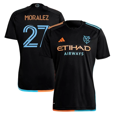 Men's adidas Maximiliano Moralez Black New York City FC 2024 24/7 Kit Replica Player Jersey