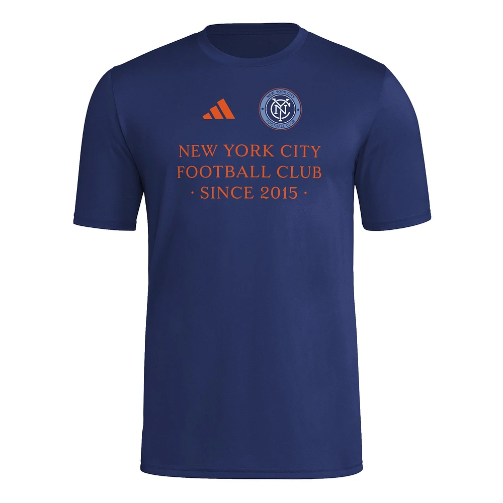 Men's adidas  Navy New York City FC 2025 Jersey Hook AEROREADY T-Shirt
