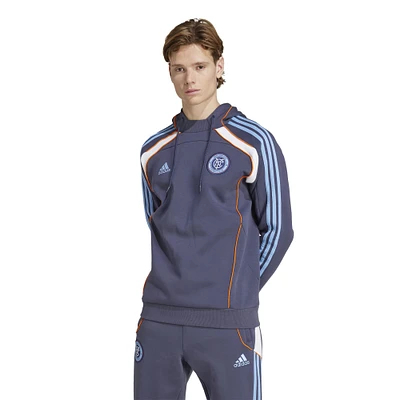 Men's adidas Navy New York City FC 2025 Travel Pullover Hoodie