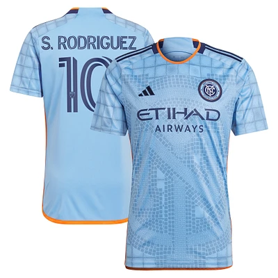 Men's adidas Santiago Rodríguez Light Blue New York City FC 2024 The Interboro Kit Replica Player Jersey