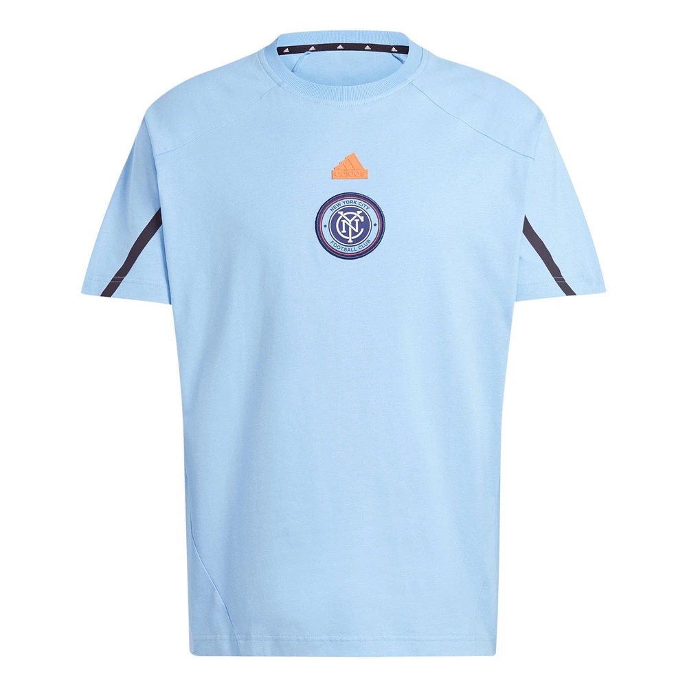 T-shirt adidas New York City FC 2024 Travel Raglan bleu ciel pour homme