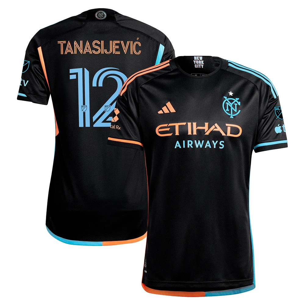 Men's adidas Strahinja Tanasijevic Black New York City FC 2024 24/7 Kit Authentic Player Jersey