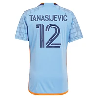 Men's adidas Strahinja Tanasijevic Light Blue New York City FC 2024 The Interboro Kit Replica Player Jersey