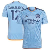 Men's adidas Strahinja Tanasijevic Light Blue New York City FC 2024 The Interboro Kit Replica Player Jersey