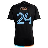 Maillot de joueur réplique adidas Tayvon gris noir New York City FC 2024 24/7 Kit pour homme