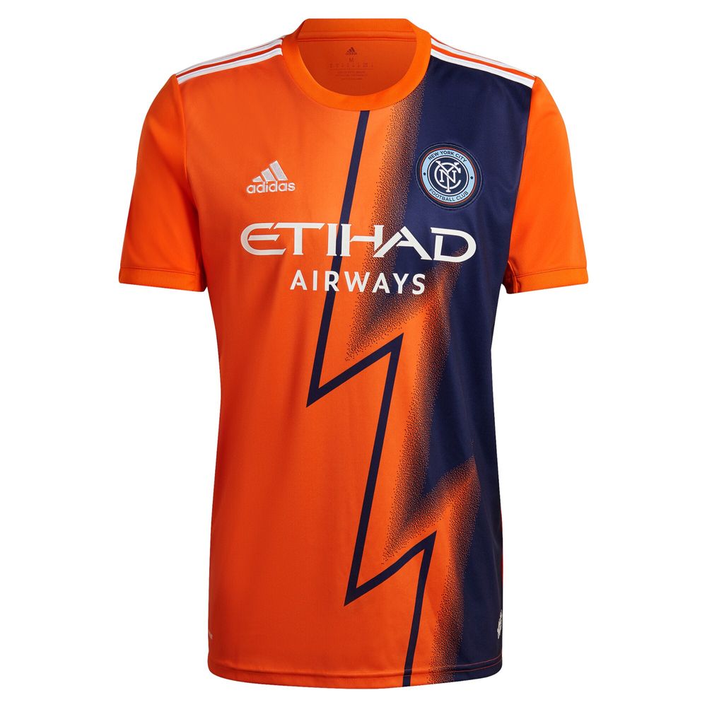 Men's adidas Tayvon Gray Orange New York City FC 2022 The Volt Kit Replica Player Jersey