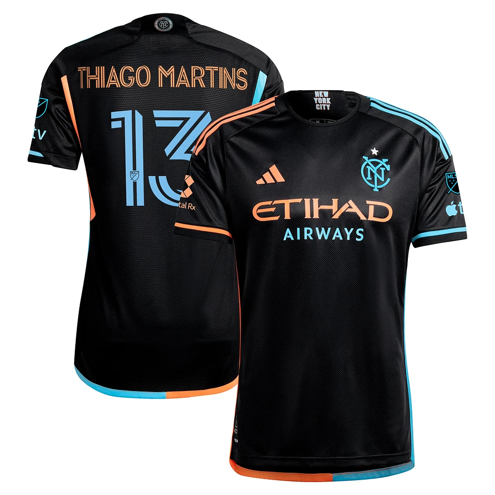 Men's adidas Thiago Martins Black New York City FC 2024 24/7 Kit Authentic Player Jersey