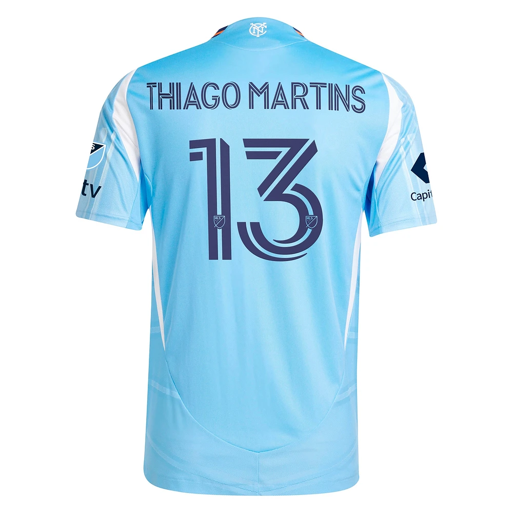 Men's adidas Thiago Martins Light Blue New York City FC 2025 The Excelsior Kit Authentic Player Jersey