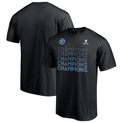 T-shirt standard noir Fanatics pour hommes New York City FC 2021 MLS Cup Champions