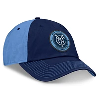 Men's Fanatics Navy/Sky Blue New York City FC Iconic Blocked Fundamental Adjustable Hat