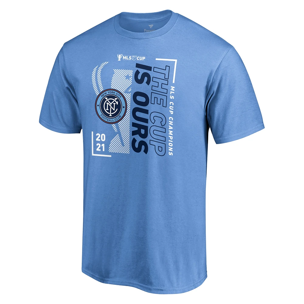 T-shirt Fanatics Branded Sky Blue pour homme New York City FC 2021 MLS Cup Champions Parade