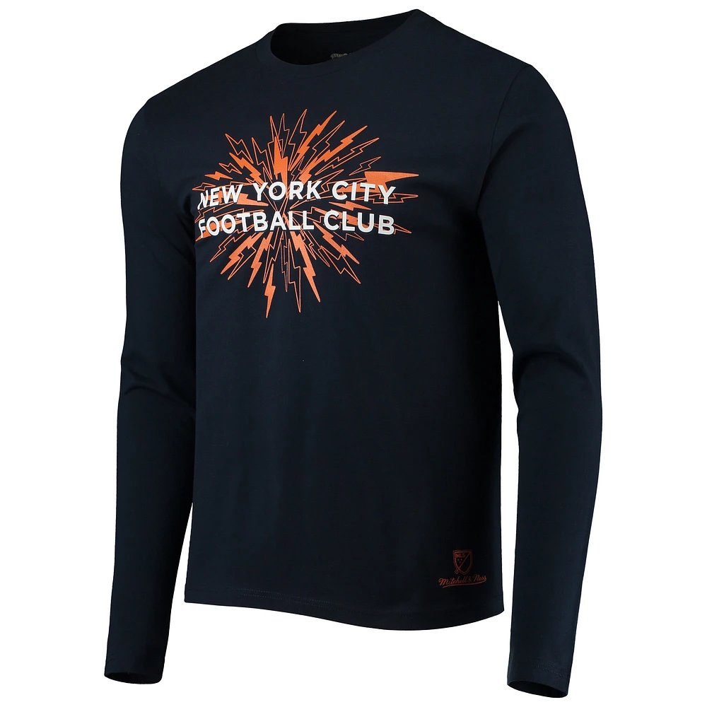 Men's Mitchell & Ness Navy New York City FC For The Long Sleeve T-Shirt