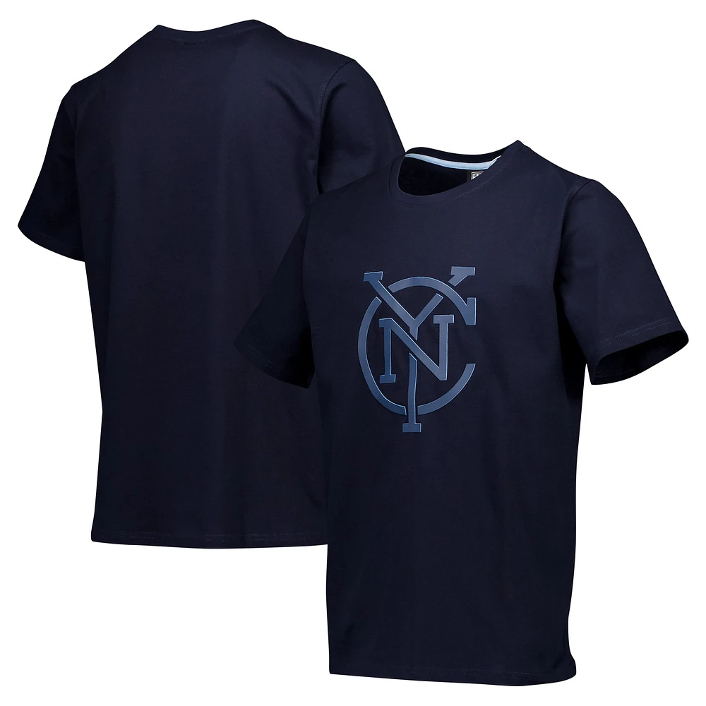 T-shirt décontracté épais multicouche bleu marine avec logo principal du New York City FC pour hommes