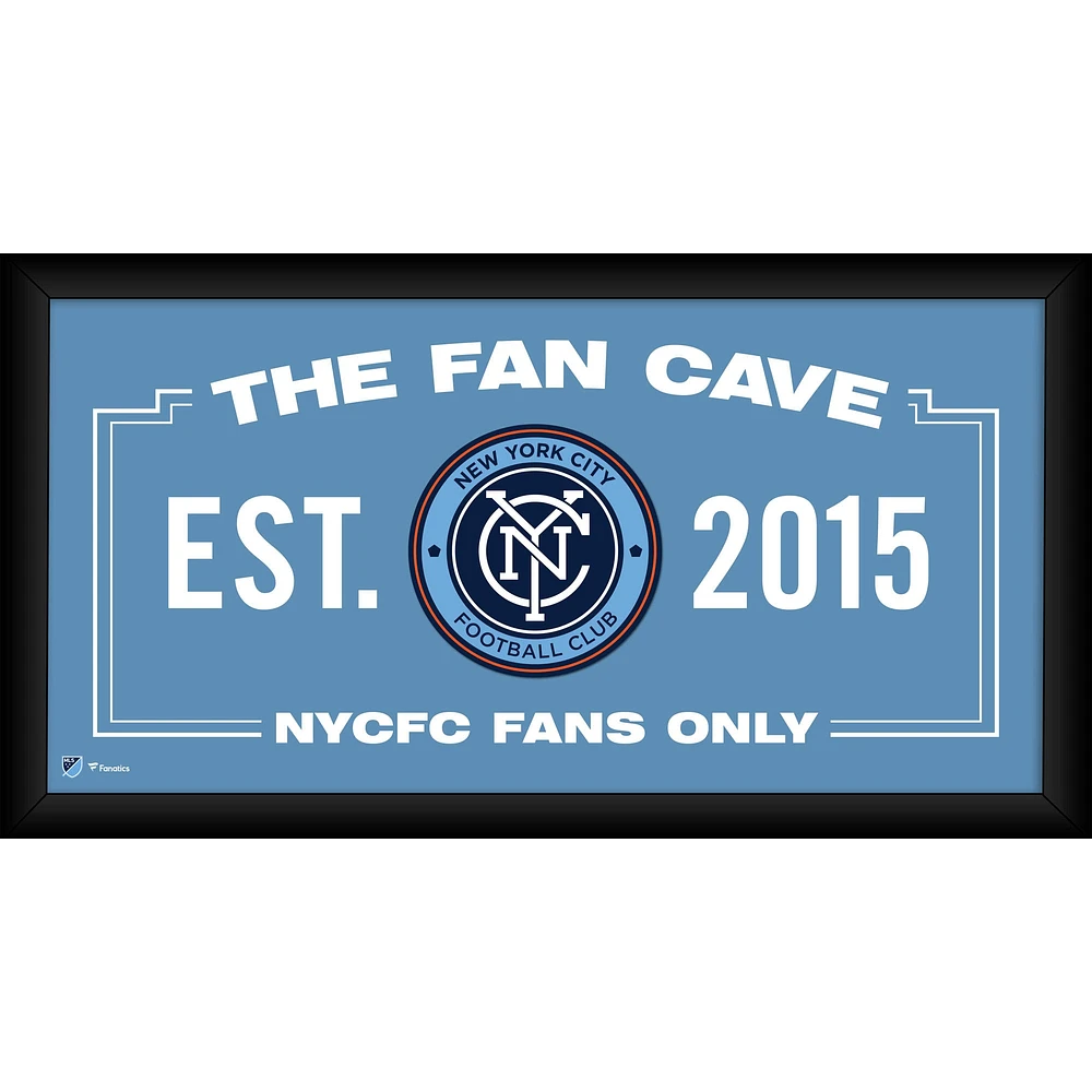 New York City FC Encadré 10" x 20" Fan Cave Collage