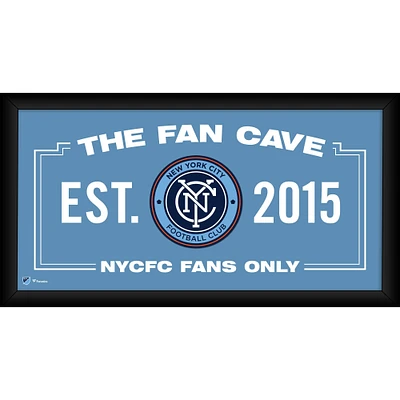 New York City FC Encadré 10" x 20" Fan Cave Collage