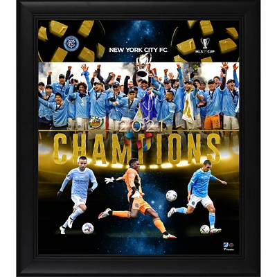 Collage encadré 15" x 17" des champions de la Coupe MLS 2021 du New York City FC