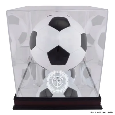 New York City FC Fanatics Authentic Mahogany Team Logo Soccer Ball Display Case