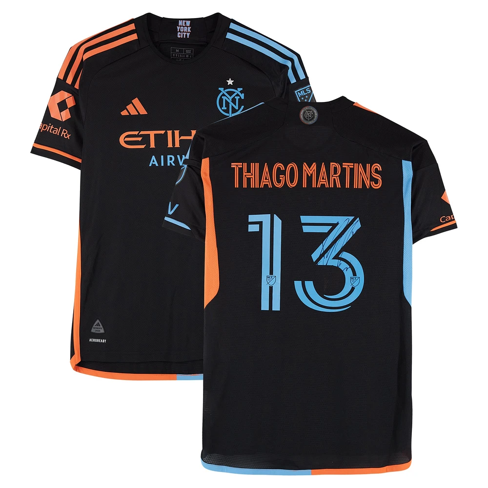Thiago Martins New York City FC Autographed Match-Used #13 Black adidas Jersey from the 2024 MLS Season - Size M