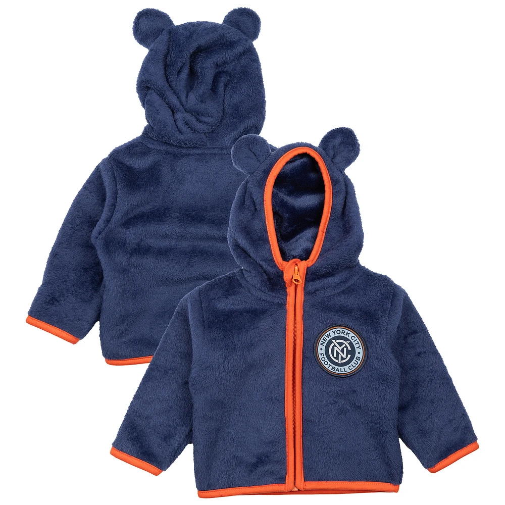 Toddler Sport Design Sweden  Navy New York City FC Tie-Breaker Teddy Full-Zip Hoodie