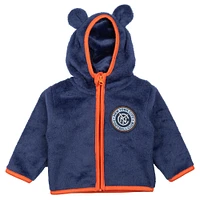 Toddler Sport Design Sweden  Navy New York City FC Tie-Breaker Teddy Full-Zip Hoodie
