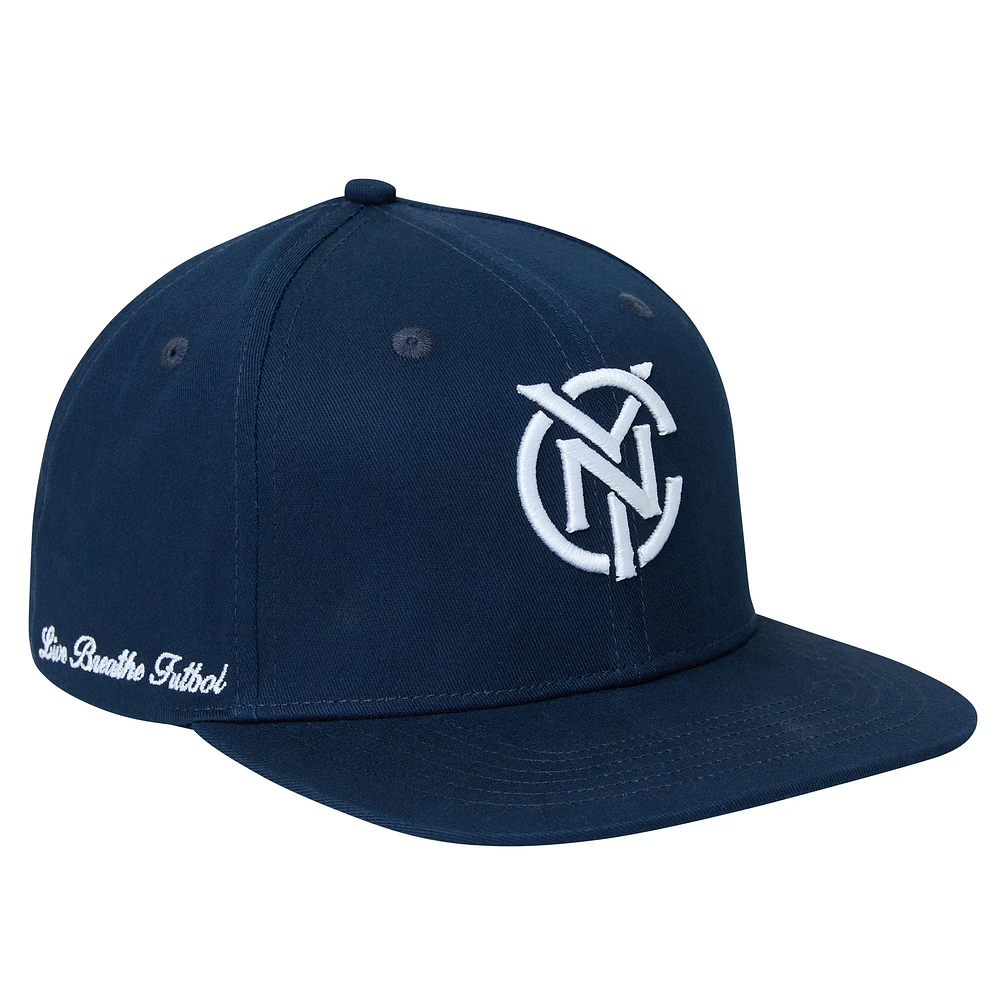 Unisex Live Breathe Futbol Navy New York City FC Monogram Snapback Hat