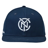 Casquette Snapback unisexe Live Breathe Futbol bleu marine avec monogramme New York City FC