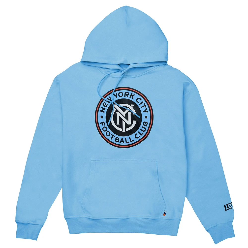 Unisex Live Breathe Futbol Sky Blue New York City FC Crest Pullover Hoodie