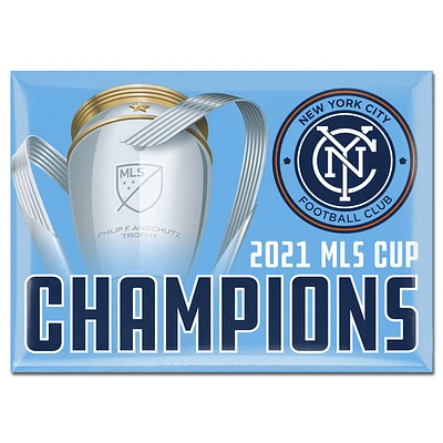 WinCraft New York City FC 2021 MLS Cup Champions 2,5'' x 3,5'' Aimant de réfrigérateur en métal