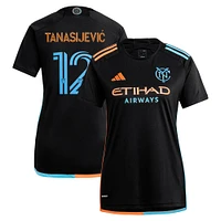 Women's adidas Strahinja Tanasijevic Black New York City FC 2024 24/7 Kit Replica Player Jersey