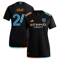 Maillot réplique du kit New York City FC 2024 24/7 pour femme adidas Tayvon gris noir