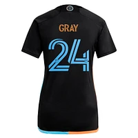 Maillot réplique du kit New York City FC 2024 24/7 pour femme adidas Tayvon gris noir
