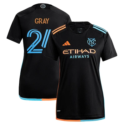 Maillot réplique du kit New York City FC 2024 24/7 pour femme adidas Tayvon gris noir