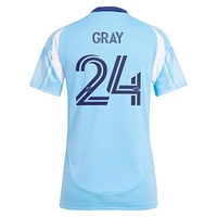 Women's adidas Tayvon Gray Light Blue New York City FC 2025 The Excelsior Kit Replica Player Jersey