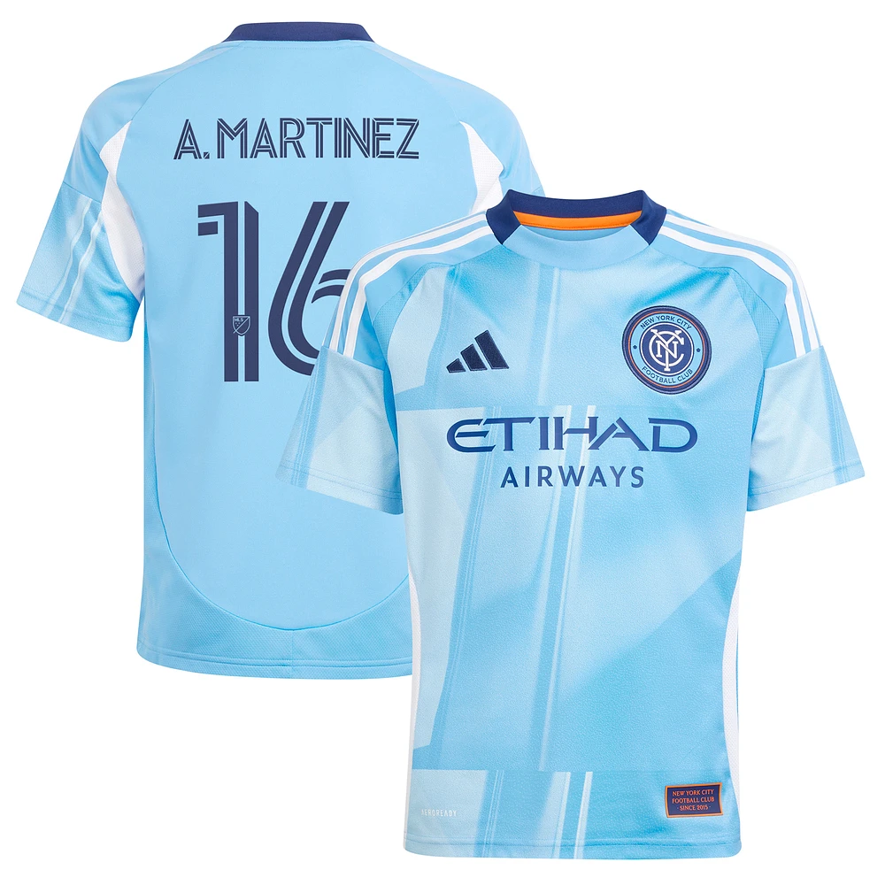 Youth adidas Alonso Martínez Light Blue New York City FC 2025 The Excelsior Kit Replica Player Jersey