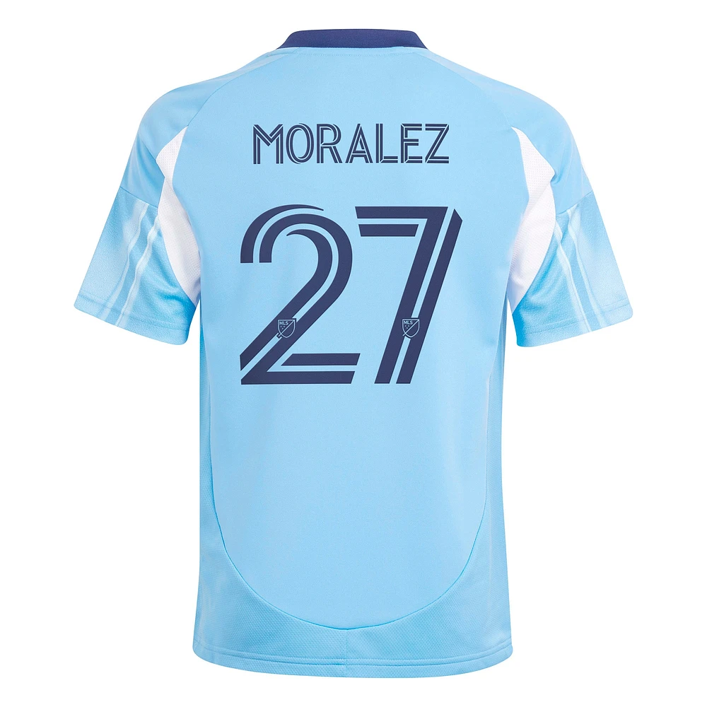 Youth adidas Maximiliano Moralez Light Blue New York City FC 2025 The Excelsior Kit Replica Player Jersey