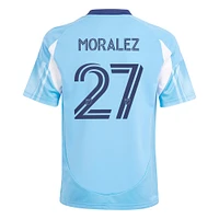 Youth adidas Maximiliano Moralez Light Blue New York City FC 2025 The Excelsior Kit Replica Player Jersey