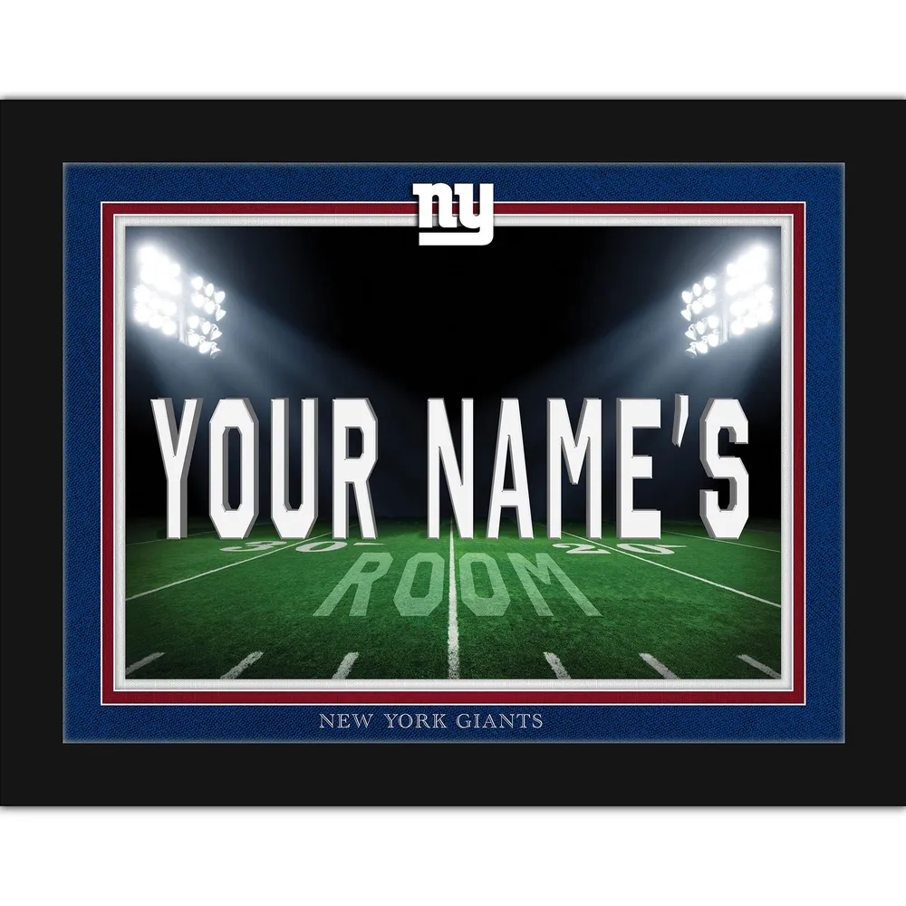 Lids New York Giants 12'' x 16'' Personalized Framed Field Spotlight Print  - Black