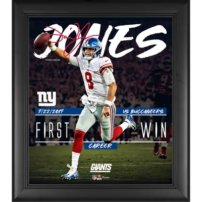 Daniel Jones New York Giants Framed 15 x 17 First Win Collage