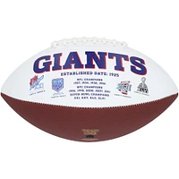 Eli Manning & Phil Simms New York Giants Autographed White Panel Football with Multiple Super Bowl MVP Inscriptions