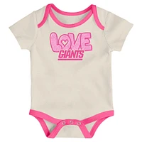 Girls Newborn & Infant White New York Giants All The Love 2 Piece Bodysuit and Pants Set