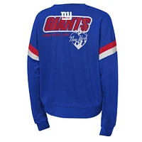 Girls Royal New York Giants Eternal Love Pullover Sweatshirt