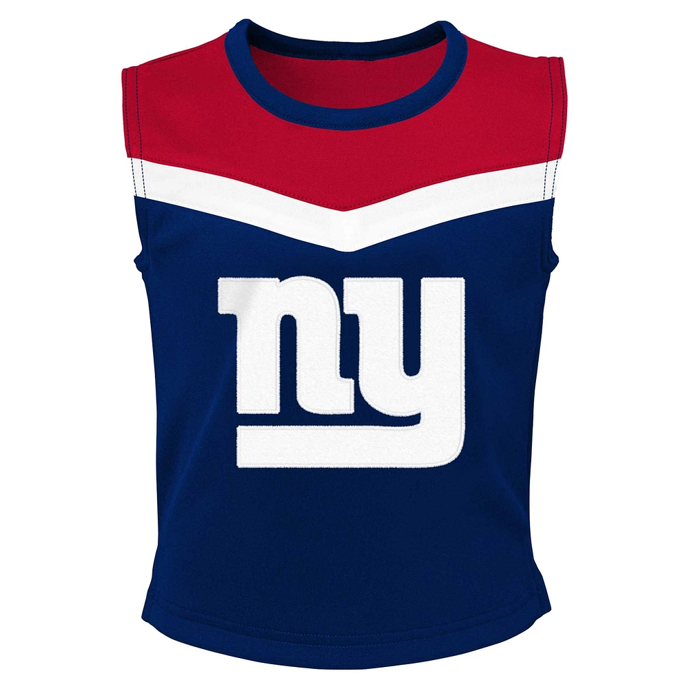 Ensemble de pom-pom girl deux pièces Royal New York Giants Spirit pour filles