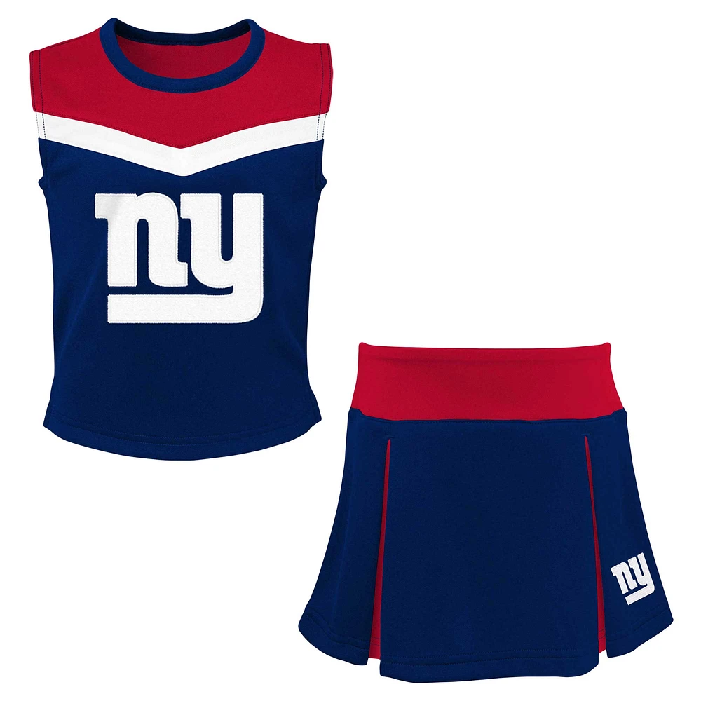 Ensemble de pom-pom girl deux pièces Royal New York Giants Spirit pour filles