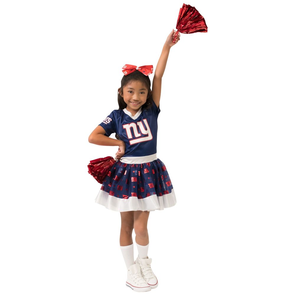 Girls Youth Royal New York Giants Tutu Tailgate Game Day V-Neck Costume