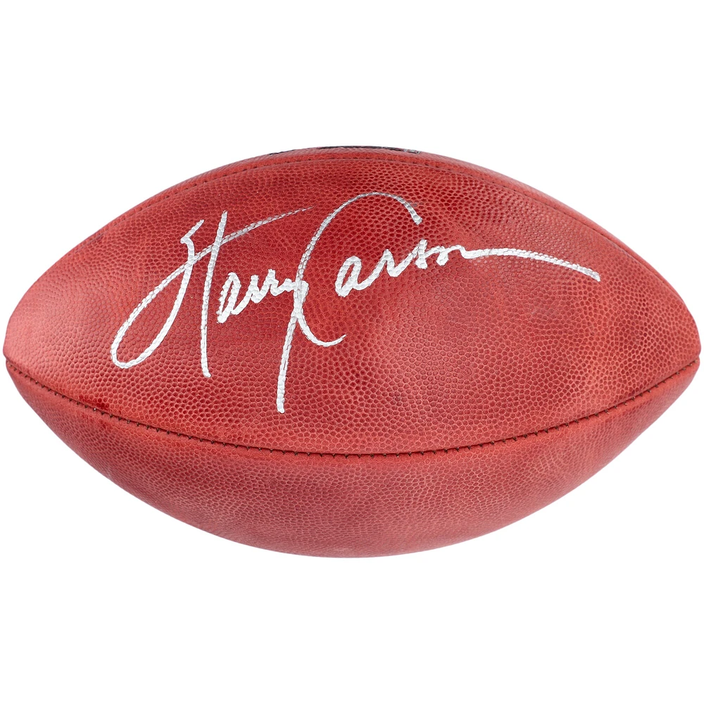 Ballon de football professionnel dédicacé par Harry Carson des New York Giants lors du Superbowl XXI
