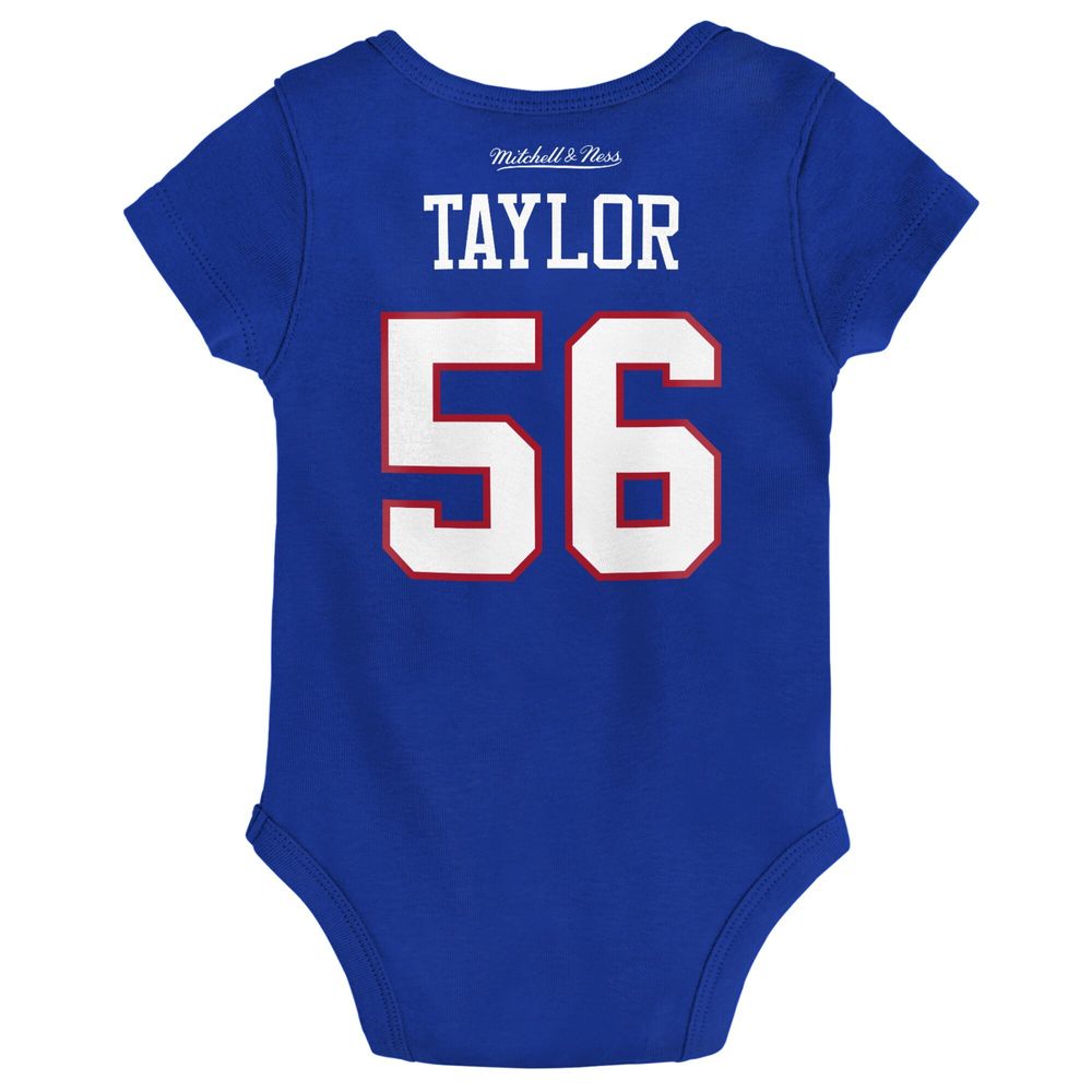 Infant Mitchell & Ness Lawrence Taylor Royal New York Giants Mainliner Retired Player Name Number Bodysuit